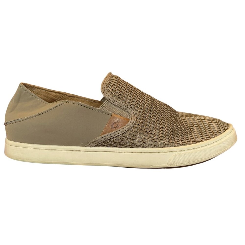 Olukai Pehuea Gray Green Mesh Slip On Loafer Shoes Womens 7 Casual Comfort